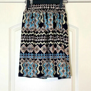Shein Curve Pleated Aztec Skirt - Size 3XL
